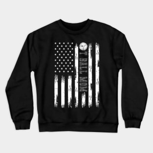 T-BALL MOM WHITE AMERICAN FLAG MONO Crewneck Sweatshirt